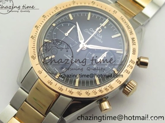 0116 Speedmaster ’57 Co-Axial SS RG OMF 1:1 Best Edition Black Dial On SS RG Bracelet A9300 (Free Leather Strap) RelaxedFit 8071